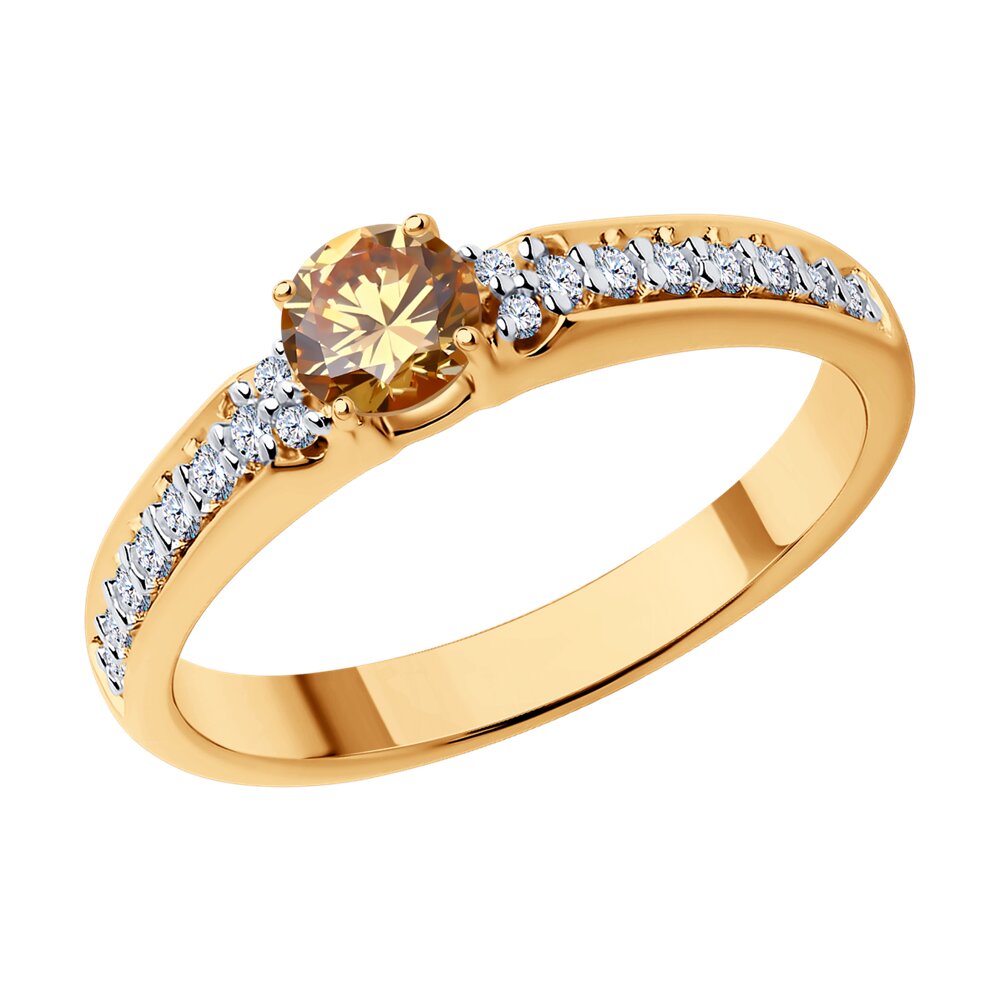Кольцо из серебра с фианитом р. 17,5 Diamant 93-110-01604-2