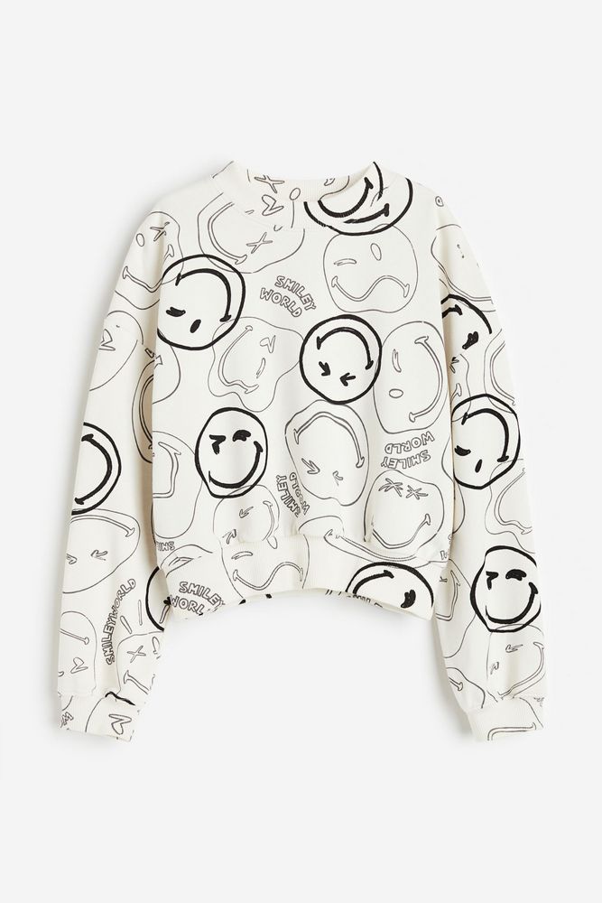 

Свитшот детский H&M 1184096, Белый, SmileyWorld, 134, 1184096