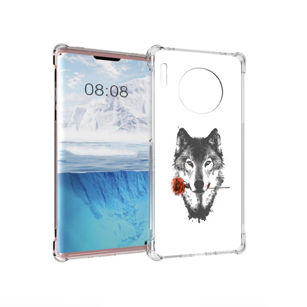 Чехол MyPads Tocco для Huawei Mate 30 Pro волк с розой