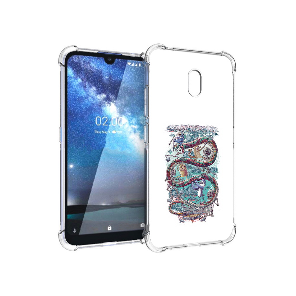 

Чехол MyPads Tocco для Nokia 2.2 время приключений страшилка (PT134721.103.280), Прозрачный, Tocco