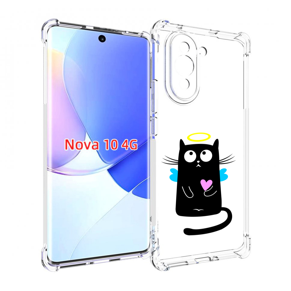 

Чехол MyPads Кот ангелок для Huawei Nova 10, Прозрачный, Tocco