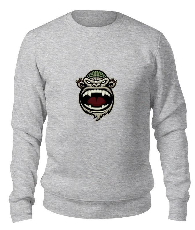 

Свитшот унисекс Printio Обезьяна (monkey) серый XS, Обезьяна (monkey)