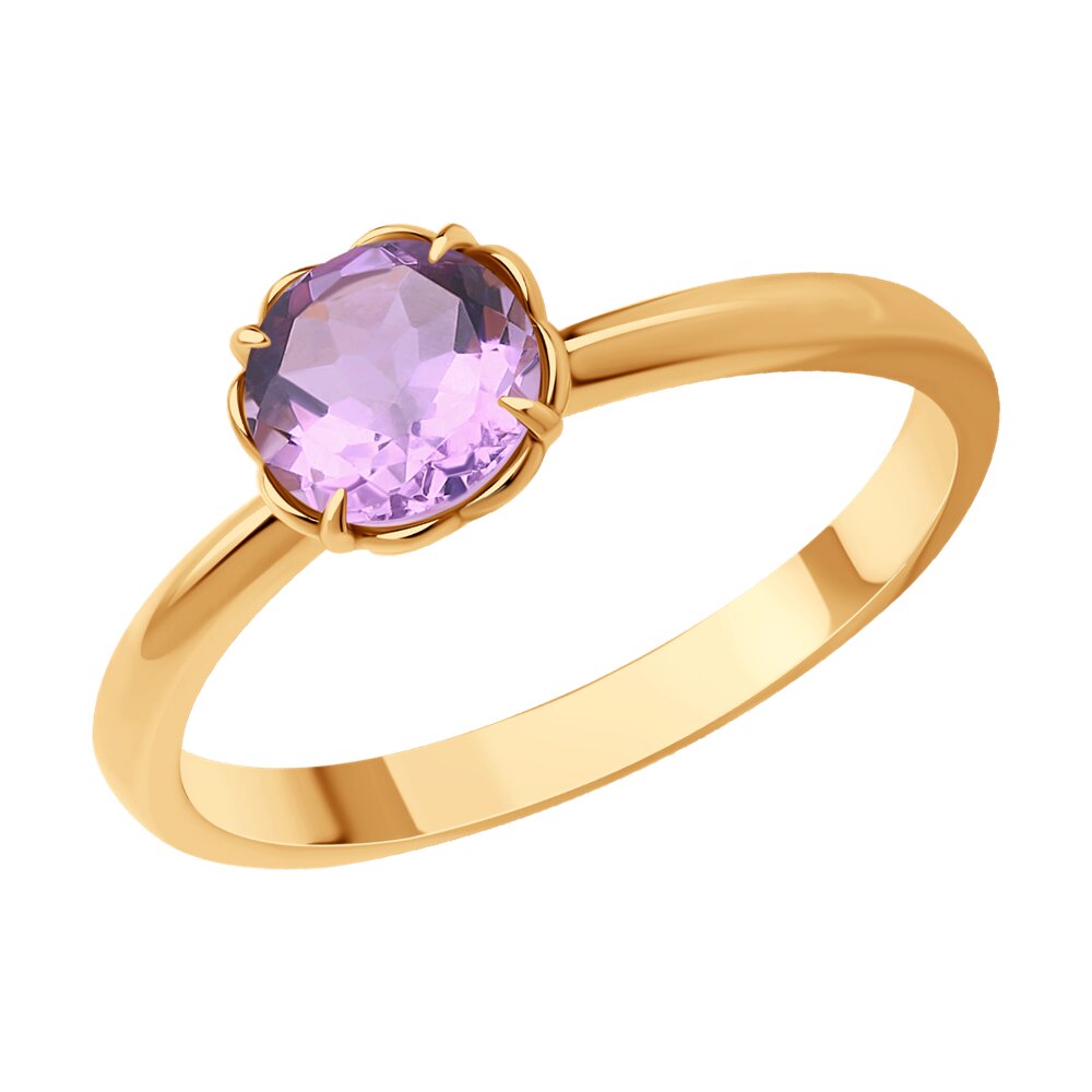 

Кольцо из красного золота р. , Diamant 51-310-01766-4, аметист, 51-310-01766-4