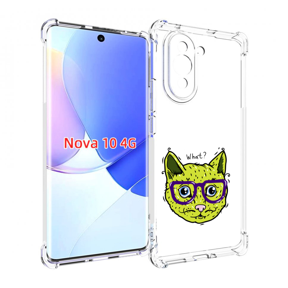 

Чехол MyPads Зеленый кот для Huawei Nova 10, Прозрачный, Tocco