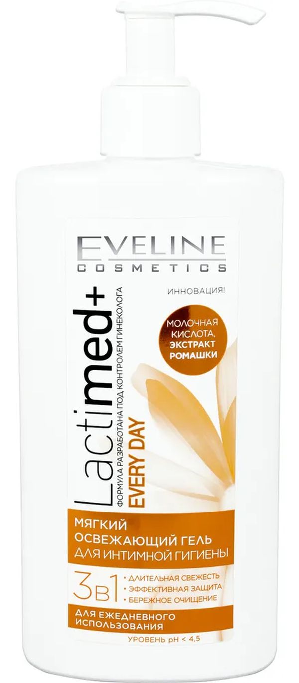 Eveline Cosmetics LactiMed+ Освежающий  Гель для интимной гигиены с молочной кислотой и ЭК