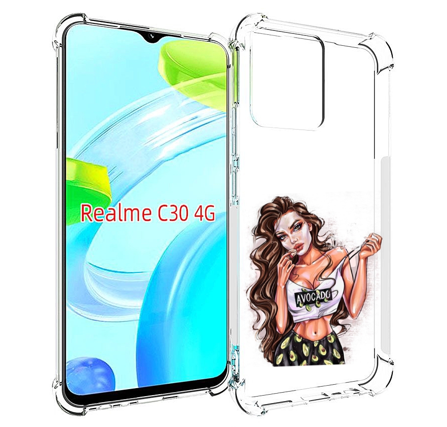 

Чехол MyPads Продукты на дом с доставкой женский для Realme C30 4G / Narzo 50i Prime, Прозрачный, Tocco