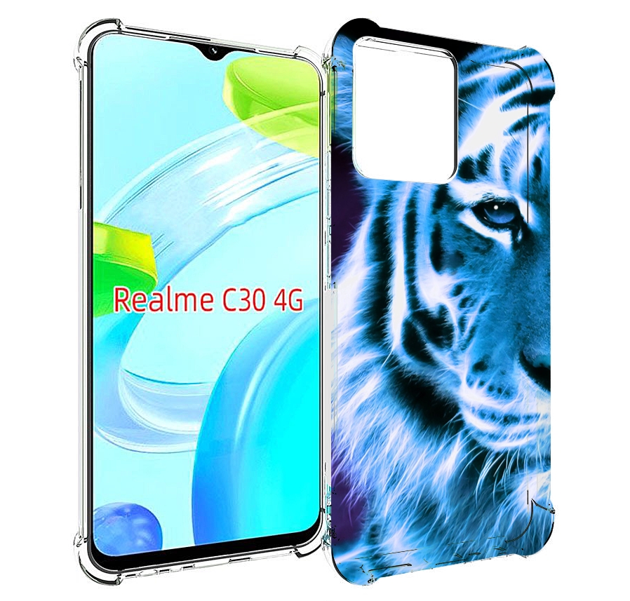 

Чехол MyPads Половина-тигра мужской для Realme C30 4G / Narzo 50i Prime, Прозрачный, Tocco