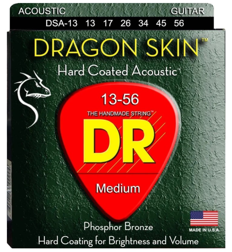 фото Струны для акустической гитары dr string dragon skin dsa-13