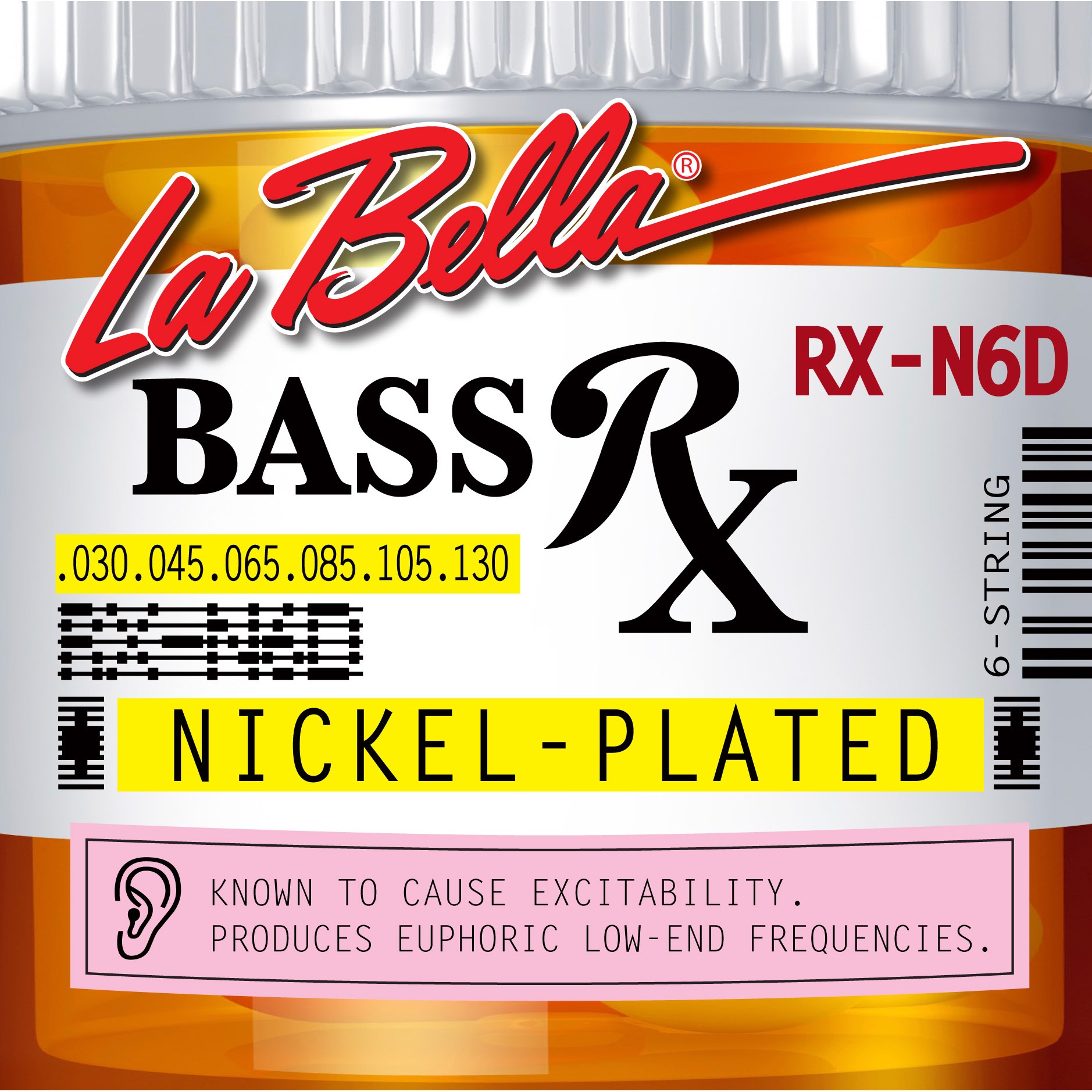 фото Струны для 6-ти струнной бас-гитары la bella rx-n6d rx nickel