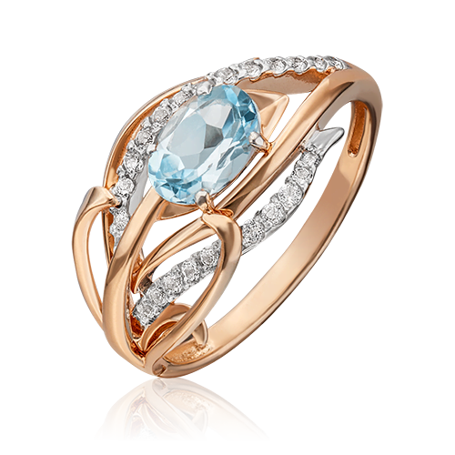 

Кольцо из красного золота с топазом р.19.5 PLATINA jewelry 01-5374-00-201-1110-57, 01-5374-00-201-1110-57