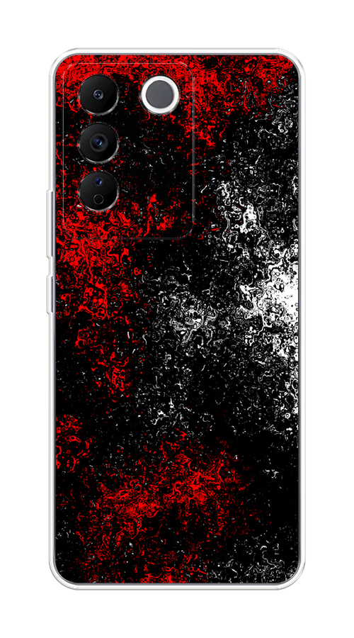 

Чехол на Vivo V27e "Монотипия", Красный;черный;белый, 268350-3