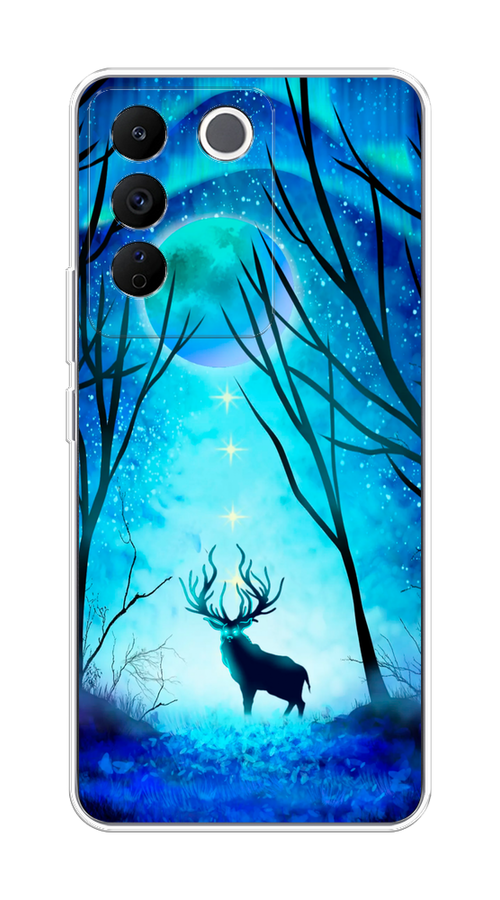 

Чехол на Vivo V27e "Олень северное сияние", Синий;черный;голубой, 268350-1