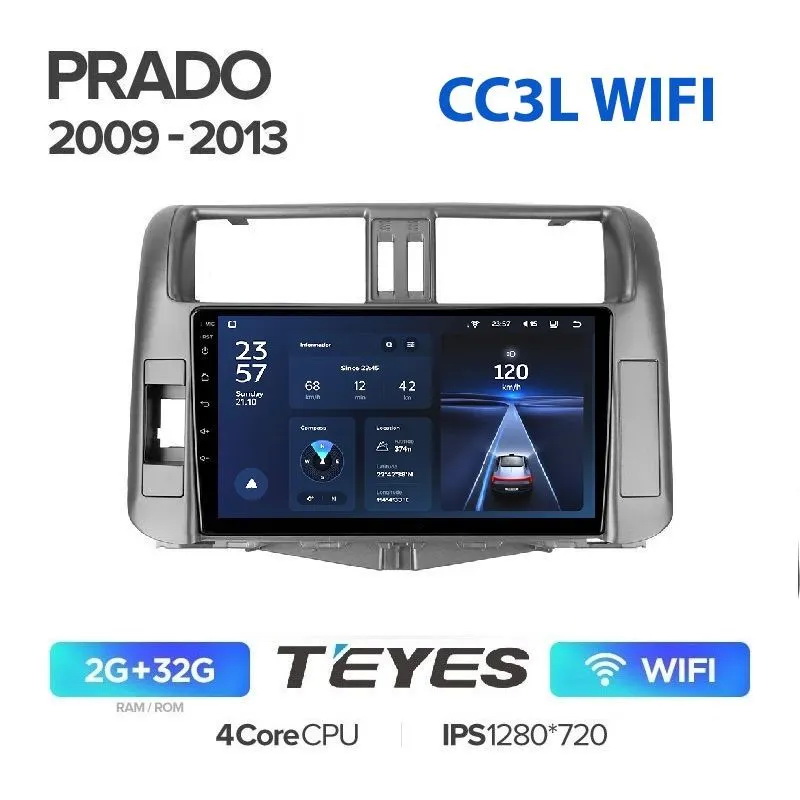 

Магнитола Teyes CC3L WIFI 2/32 Toyota Land Cruiser Prado 150 2009-2013, CC3L WIFI