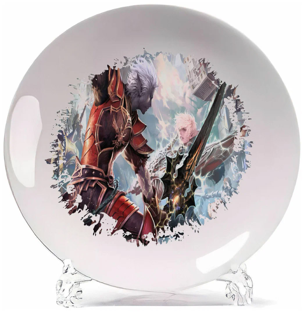 

Тарелка CoolPodarok lineage 2 the chaotic throne Светлый и тёмный эльфы Противостояние