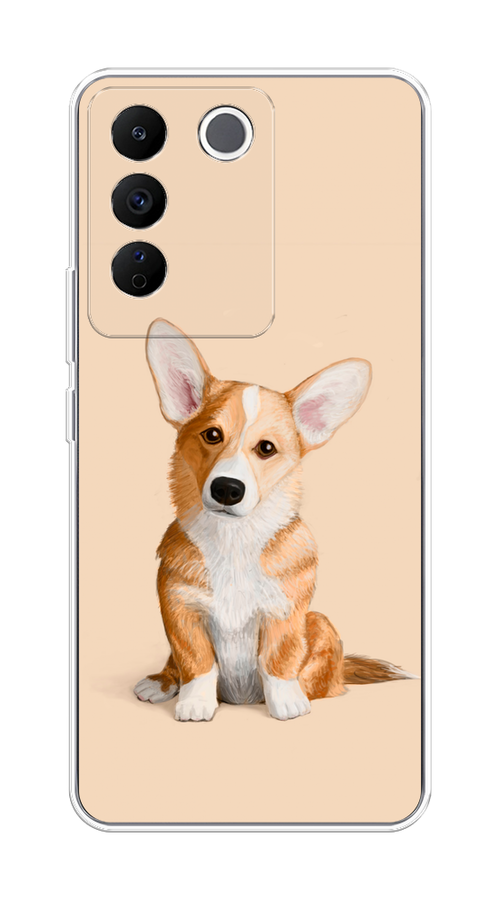 

Чехол на Vivo V27e "Грустный Корги", Коричневый;бежевый, 268350-1
