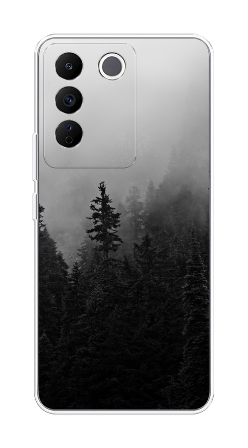 

Чехол на Vivo V27e "Туманный лес", Серый;черный, 268350-2