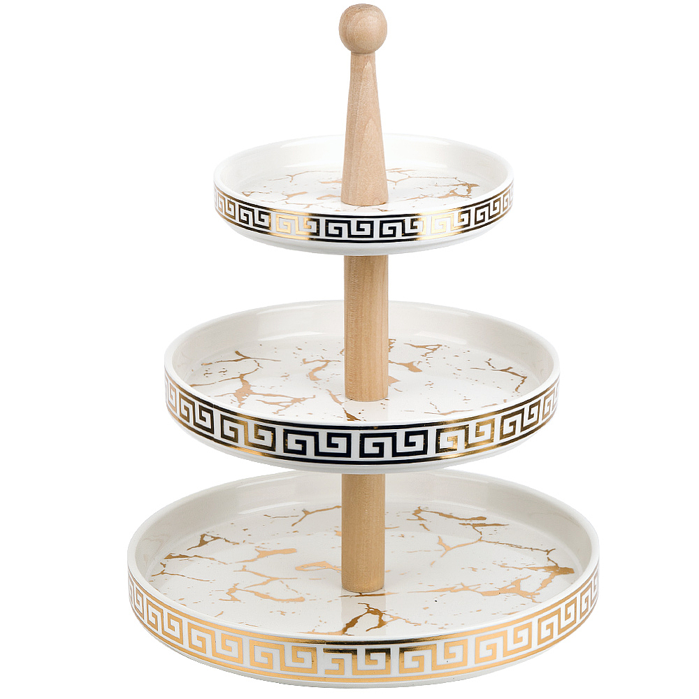 

Блюдо 3-х ярусное Белый мрамор 25*25*32,5 см KENG-1180047