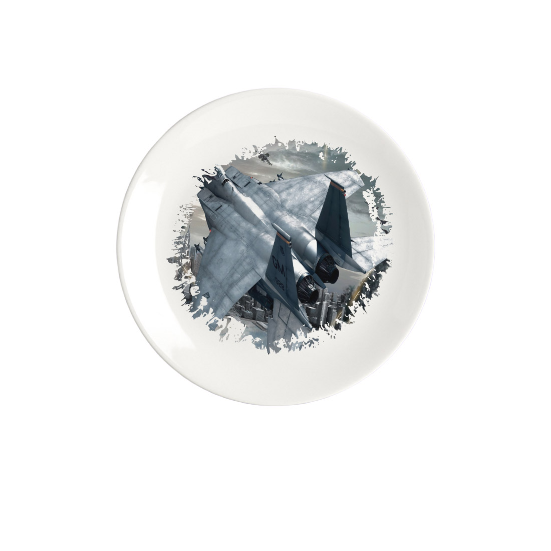 

Тарелка CoolPodarok ace combat 6 fires of liberation Истребитель над городом Небоскрёбы