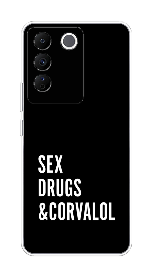 

Чехол на Vivo V27e "Corvalol", Черный;серый;белый, 268350-6