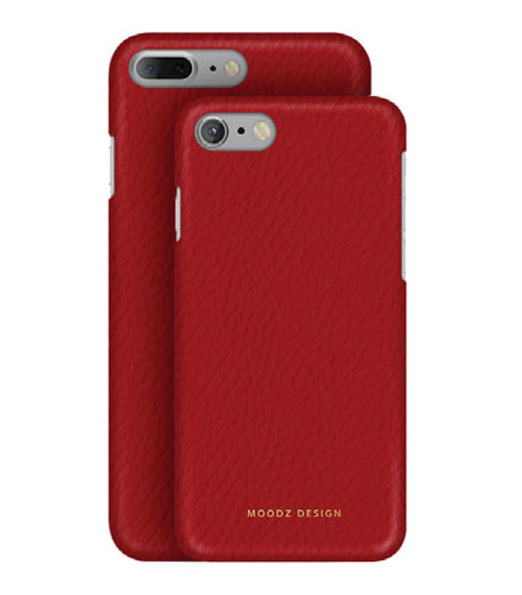 фото Кожаный чехол moodz для iphone 8 plus/7 plus floater leather hard rossa - красный