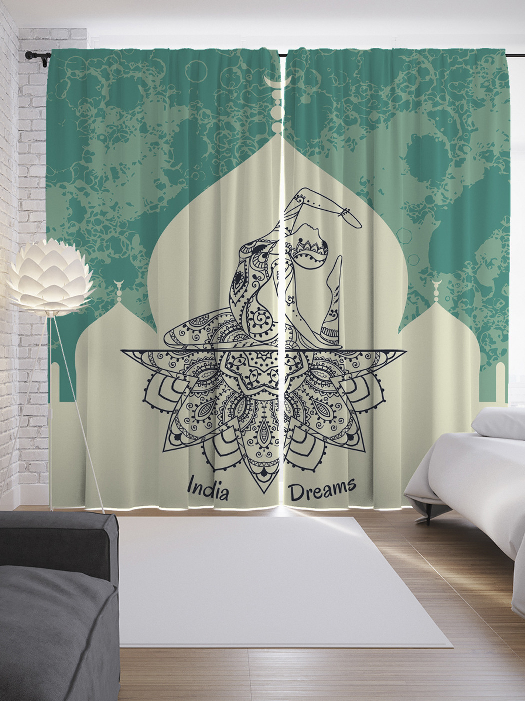 

Шторы с фотопечатью "Индийские мечты" из сатена, 290х265 см