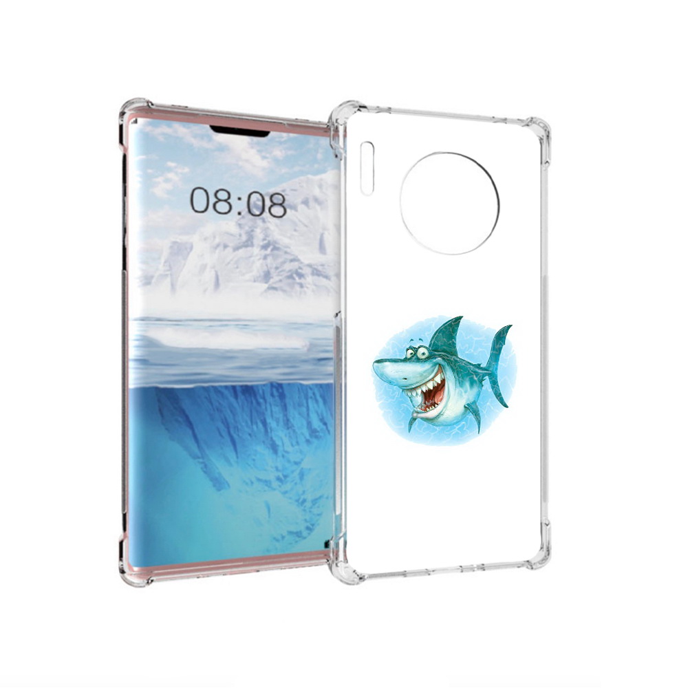 

Чехол MyPads Tocco для Huawei Mate 30 Pro веселая акула, Прозрачный, Tocco