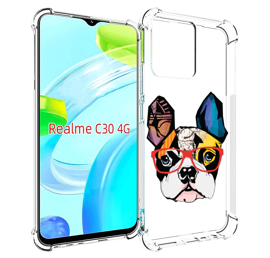 

Чехол MyPads Мопс-в-очках для Realme C30 4G / Narzo 50i Prime, Прозрачный, Tocco