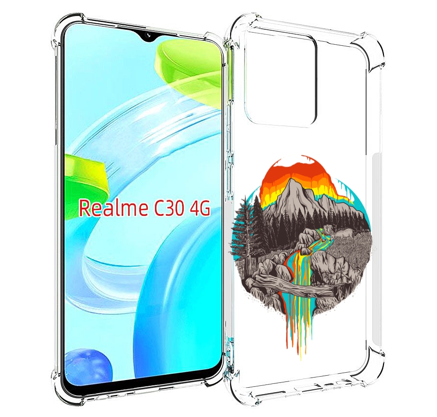 фото Чехол mypads радужный водопад для realme c30 4g / narzo 50i prime