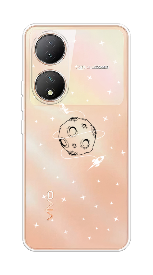 

Чехол на Vivo Y100 "Полет вокруг луны", Белый;серый;черный, 268250-2