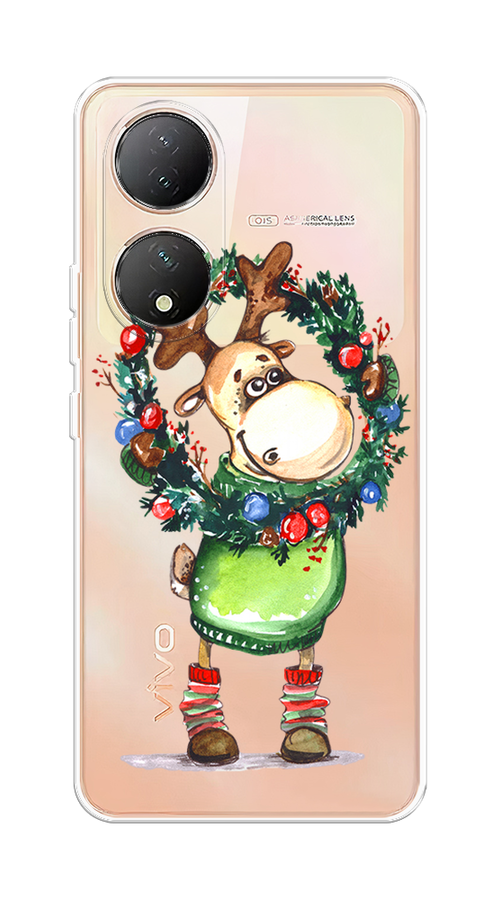 

Чехол на Vivo Y100 "Олень с новогодним венком", 268250-4