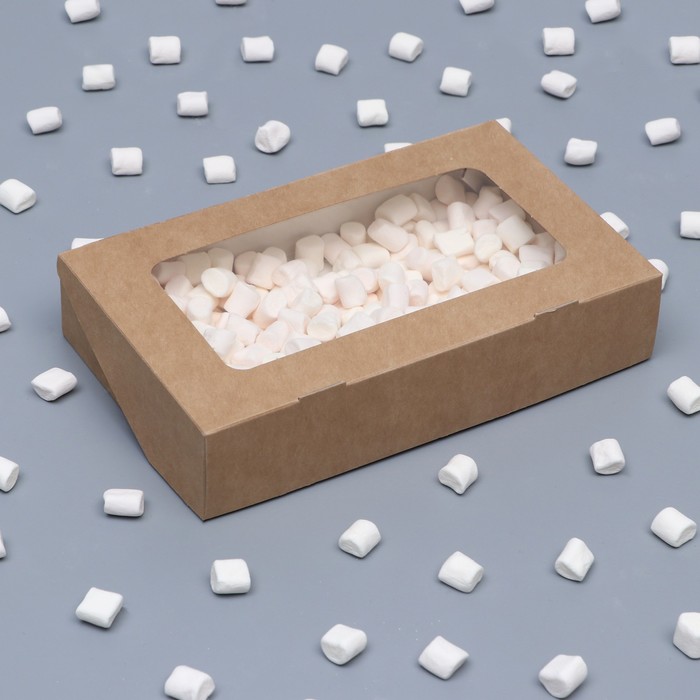 

Контейнер на вынос, с окном, крафт, 20 х 12 х 4 см(20 шт.), Коричневый