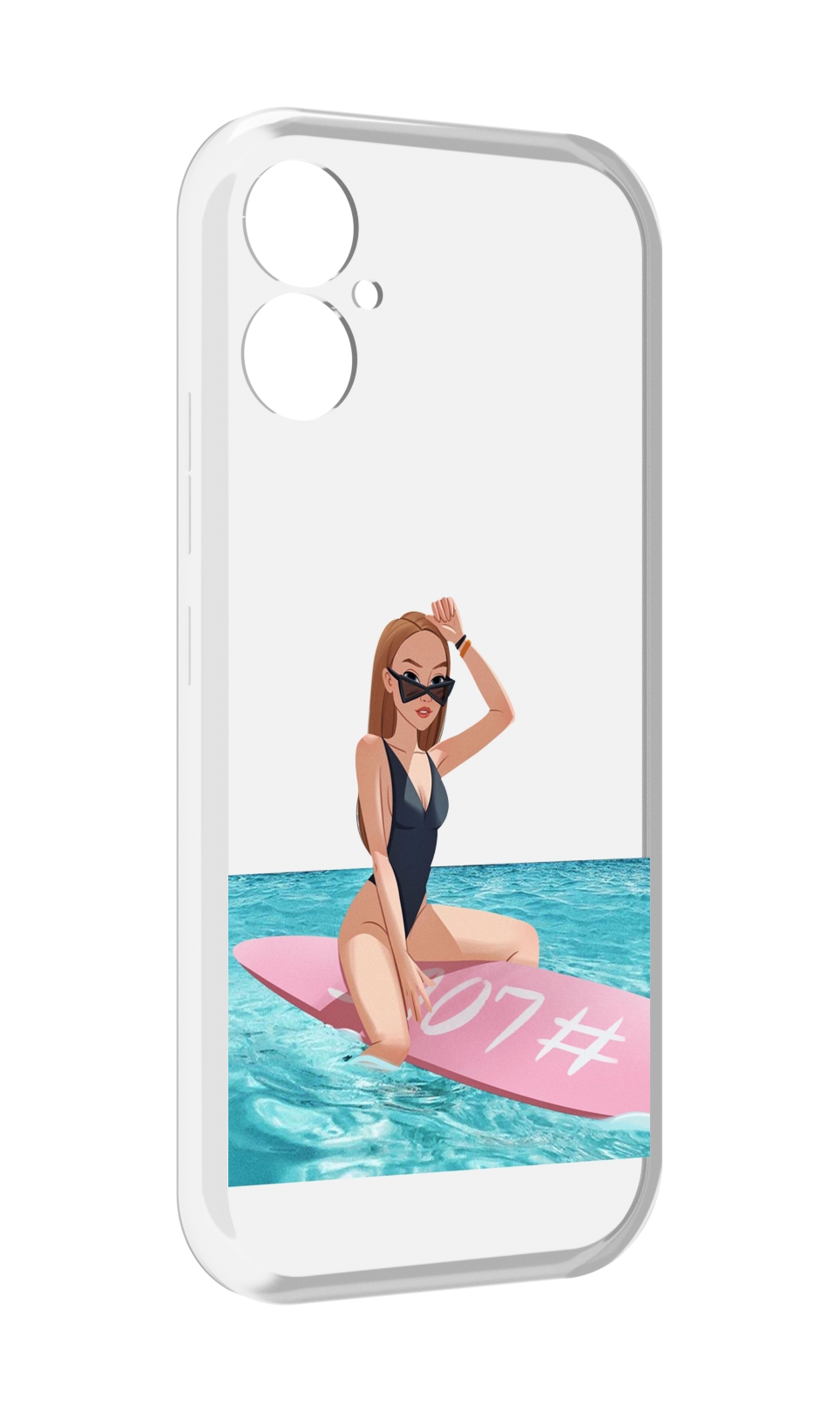 Чехол MyPads девушка-на-серфе женский для Tecno Spark 9 Pro \ Spark 9T