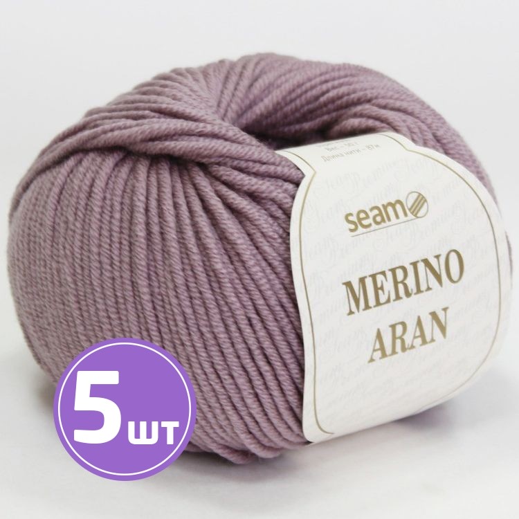 

Пряжа SEAM Merino Aran 10 светлый коваль 5 шт по 50 г, Серый