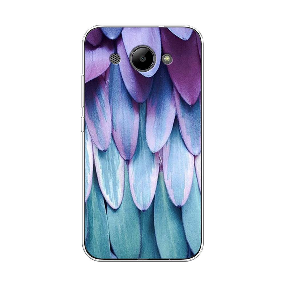 

Чехол на Huawei Y3 2017 "Синее перо", Фиолетовый;голубой, 62650-3