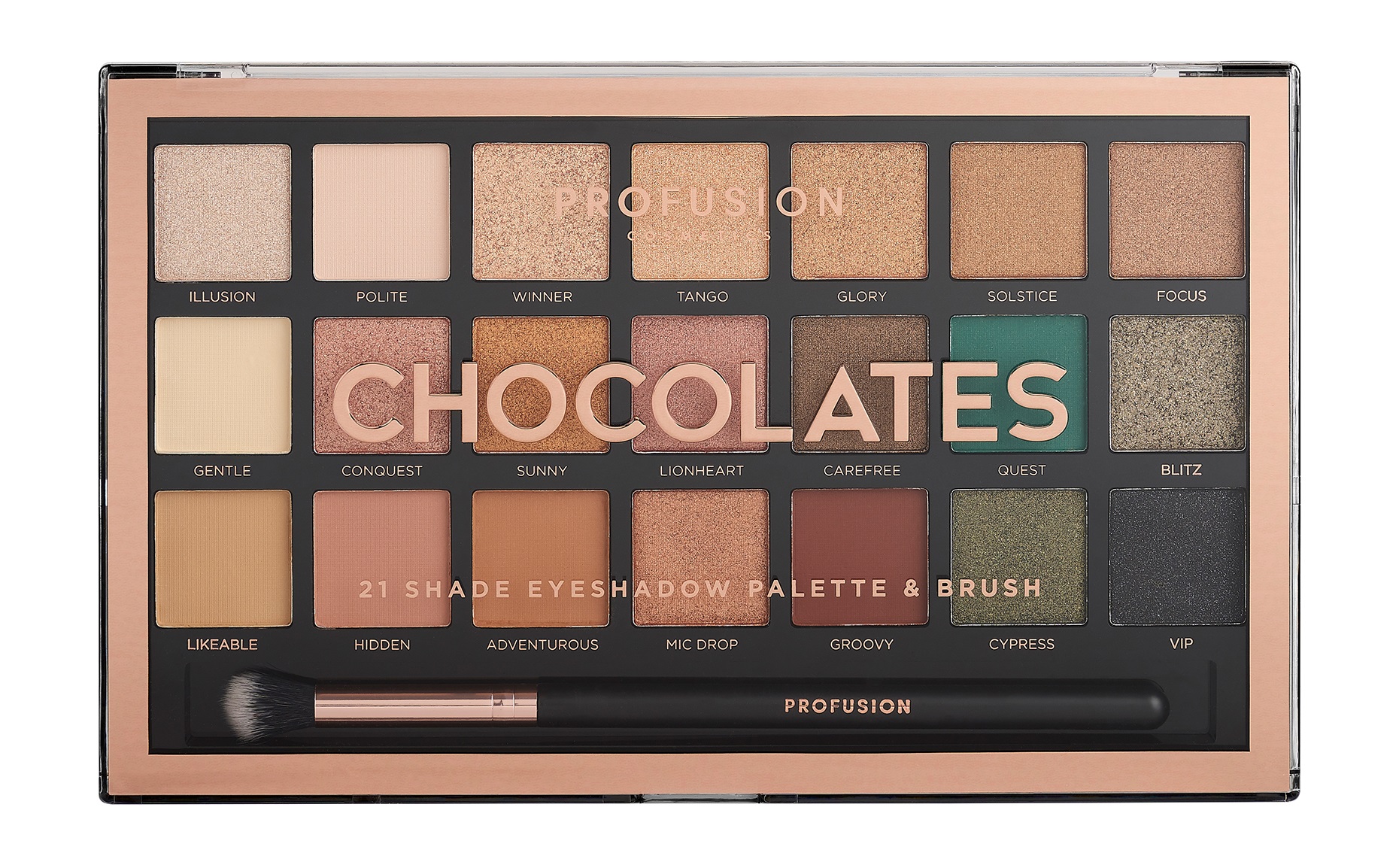 фото Палетка для век profusion chocolates 21 shade eyeshadow palette