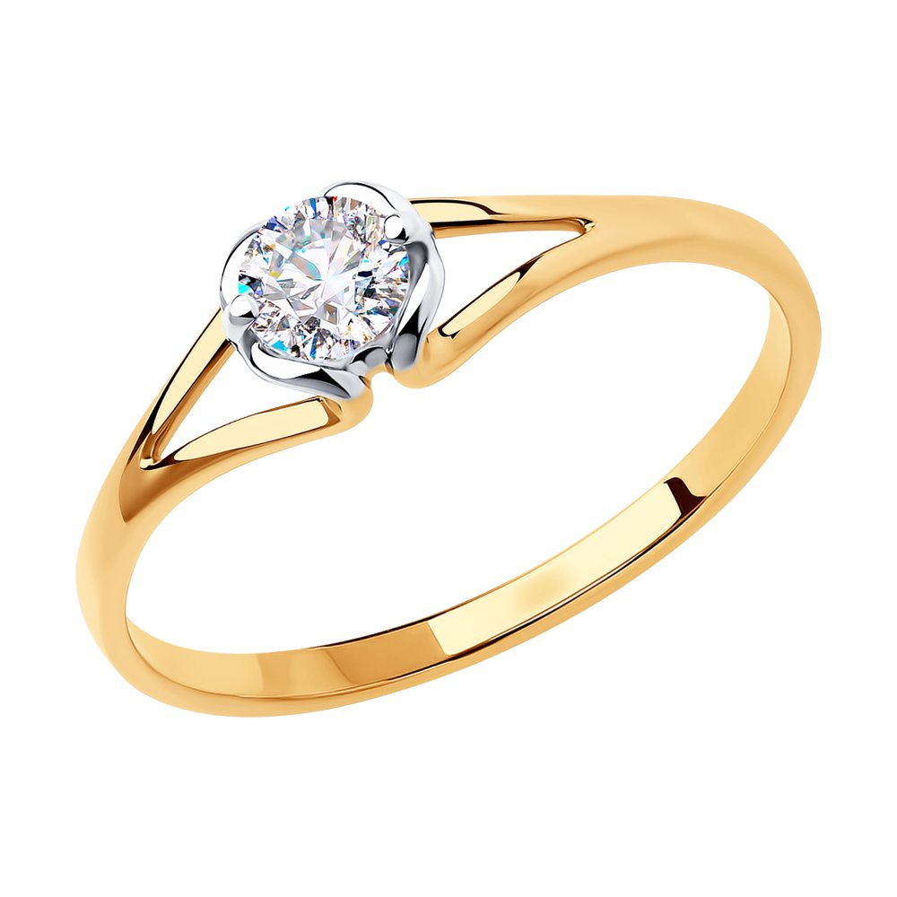 

Кольцо из красного золота с фианитом р. 17 Diamant 51-110-00889-1, 51-110-00889-1