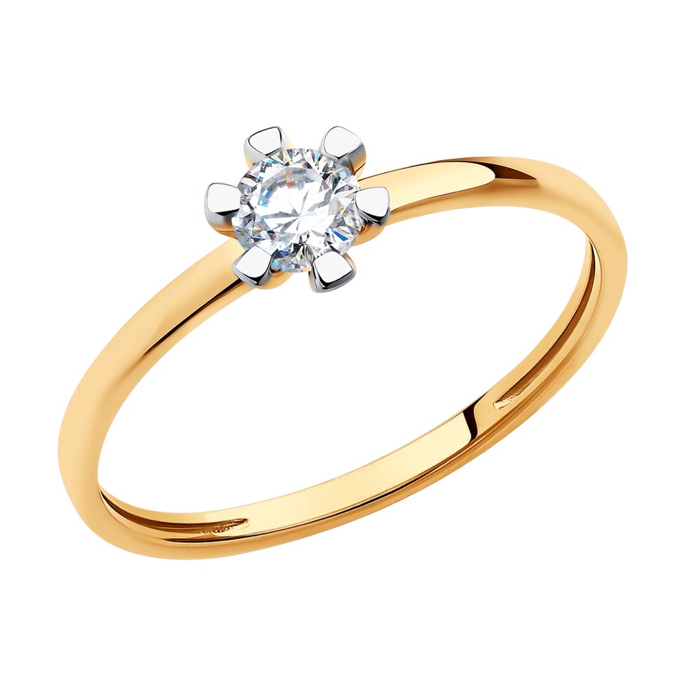 

Кольцо из красного золота с фианитом р. 18,5 Diamant 51-110-00820-1, 51-110-00820-1