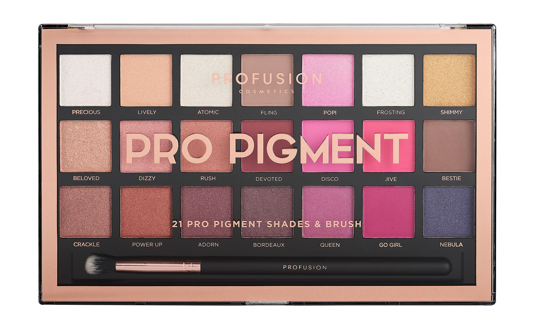 фото Палетка для век profusion pro pigment 21 shade eyeshadow palette