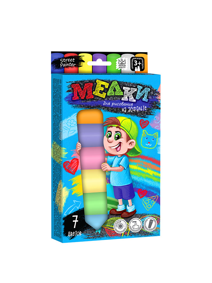 

Мелки цветные для рисования на асфальте, 7 шт, MEL0105