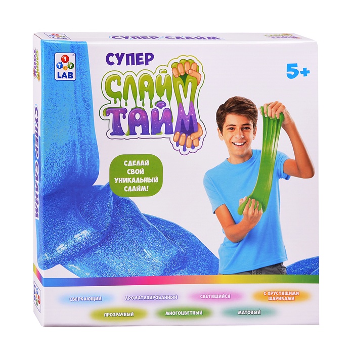 

Набор для творчества создание слайма 1Toy Lab Супер слайм тайм