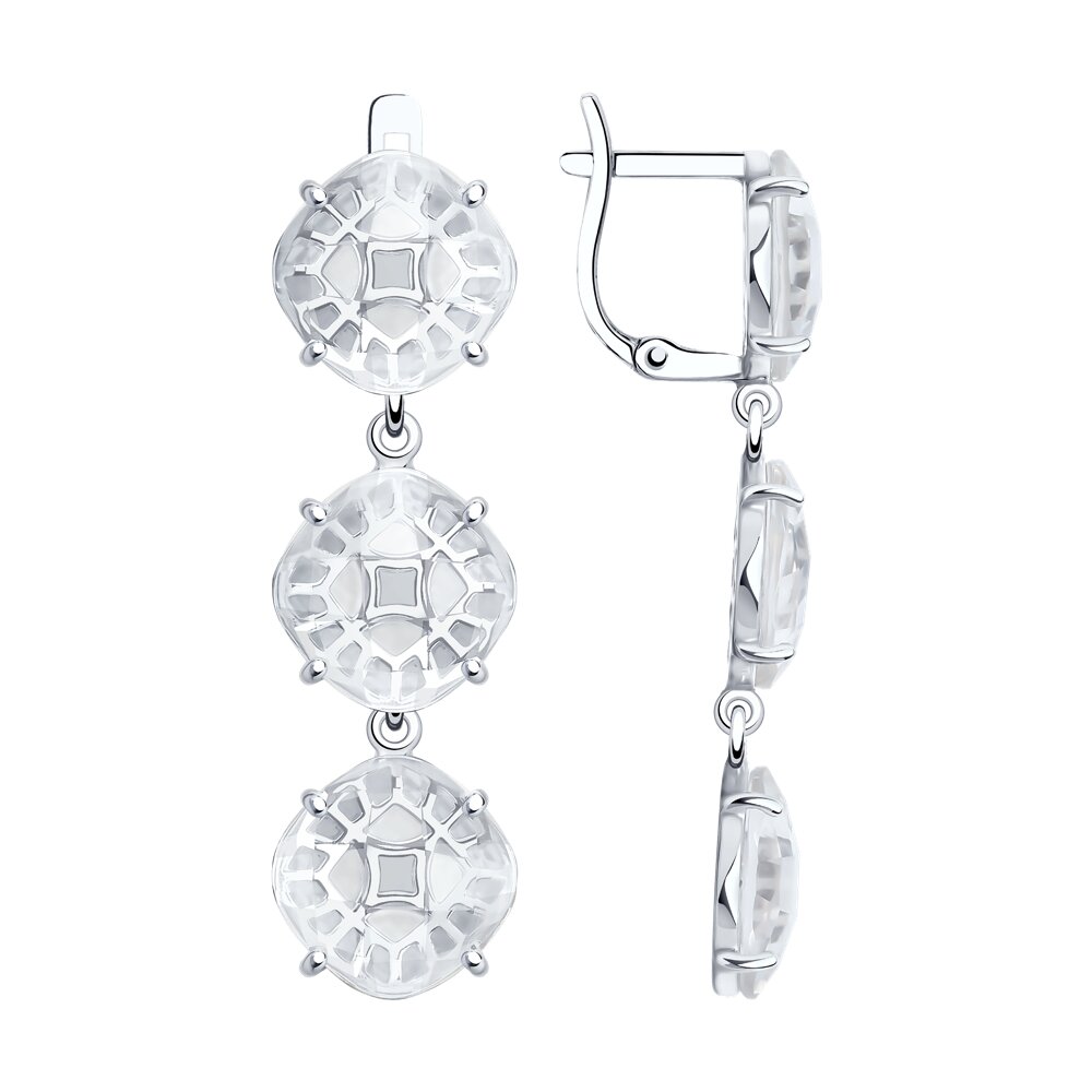 

Серьги подвески из серебра SOKOLOV 92022598, горный хрусталь, 92022598
