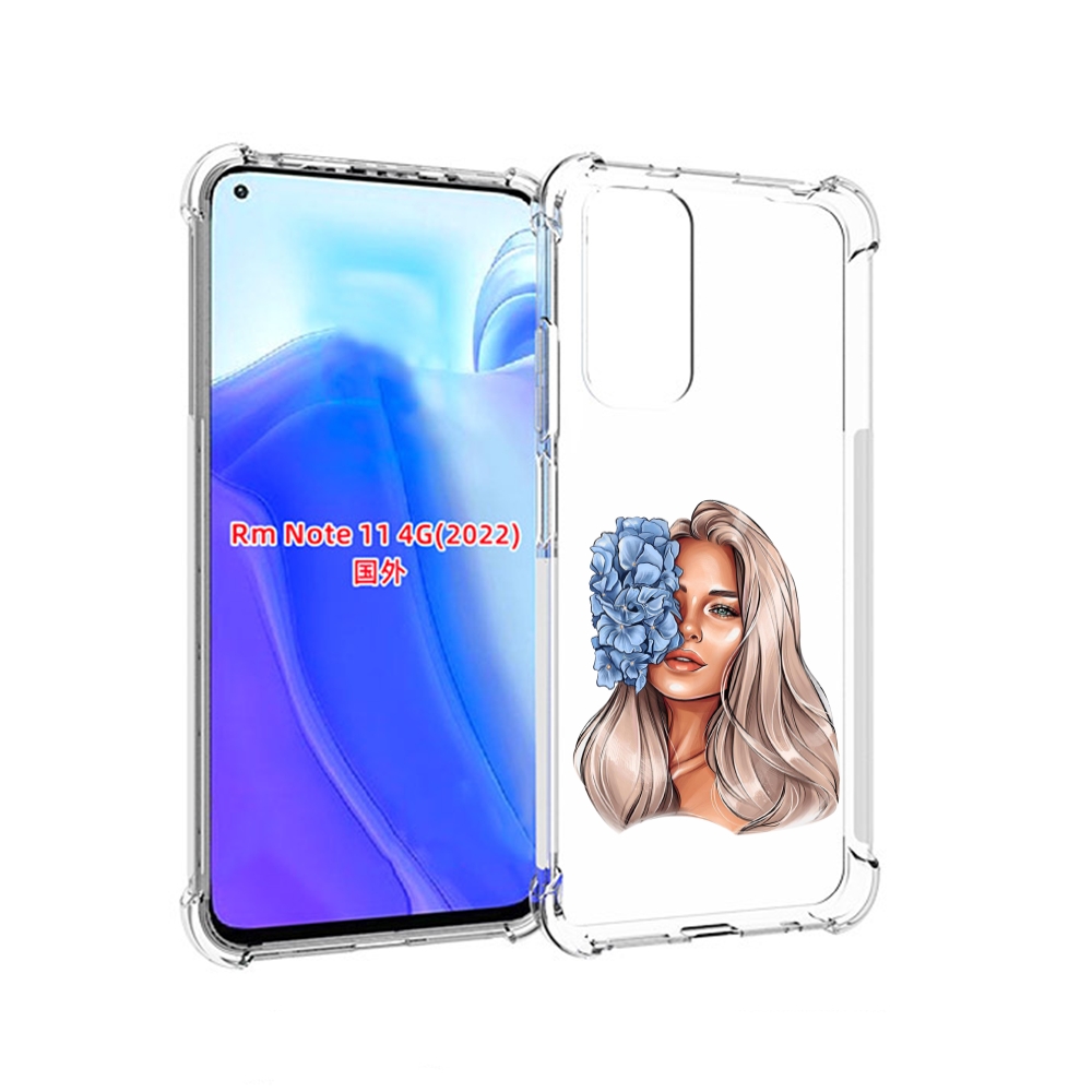 

Чехол MyPads блондинка-с-голубыми-цветами женский для Xiaomi Redmi Note 11 4G ( Глобаль, Tocco