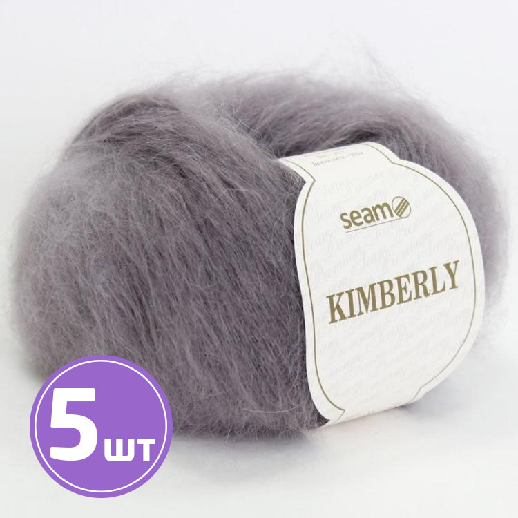 

Пряжа SEAM KIMBERLY 6061 имбирь 5 шт по 25 г, Серый