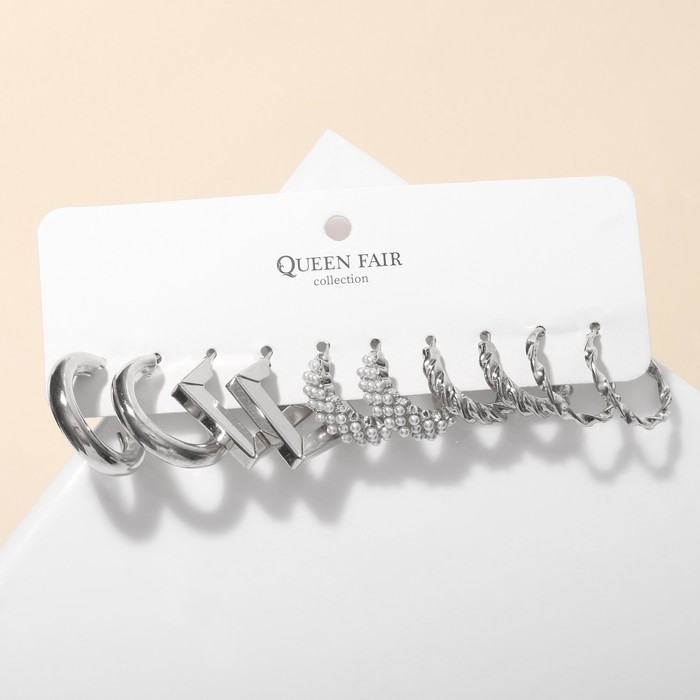 

Комплект серег из металла Queen Fair 7795738, пластик, 7795738