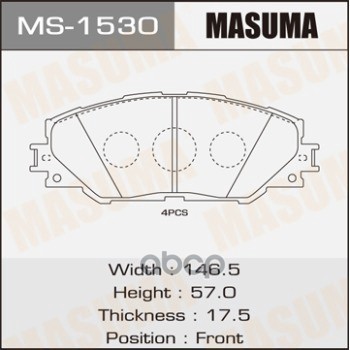 

Колодки тормозные TOYOTA 06- передн. MASUMA MS-1530