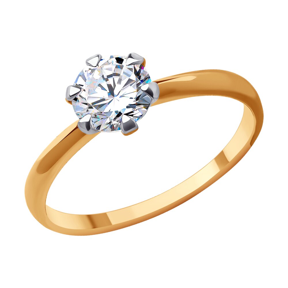 

Кольцо из золота р. 19 Diamant 51-110-01816-1, фианит, 51-110-01816-1