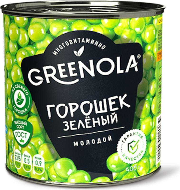 Горошек Greenola зеленый консервированный 400 г