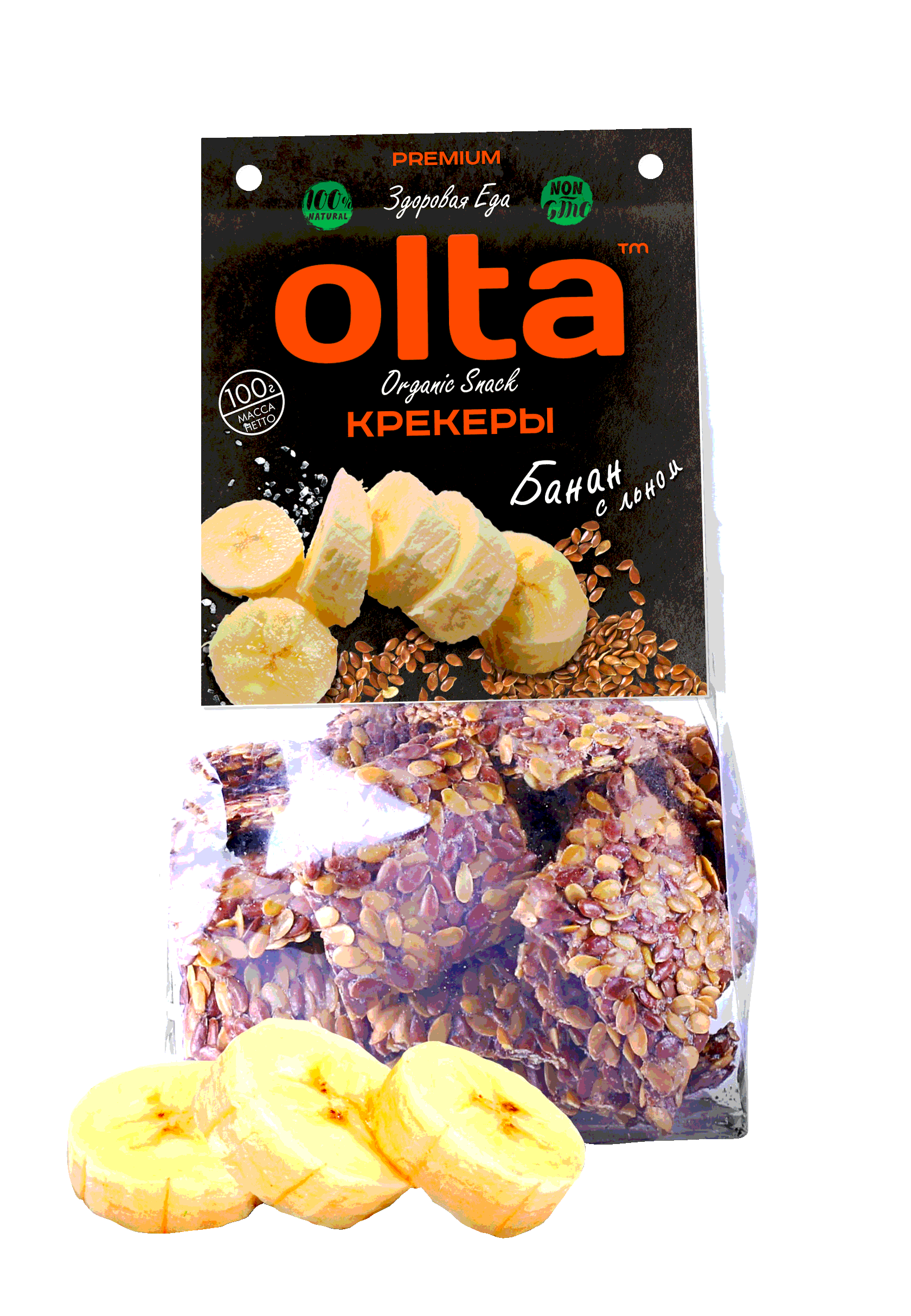 

КРЕКЕРЫ "OLTA. Банан лен"