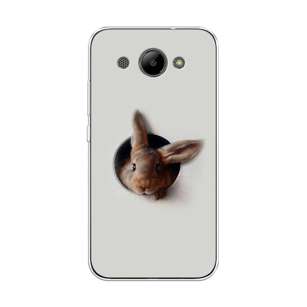 

Чехол на Huawei Y3 2017/2018 "Любопытный кролик", Серый;коричневый, 62650-1