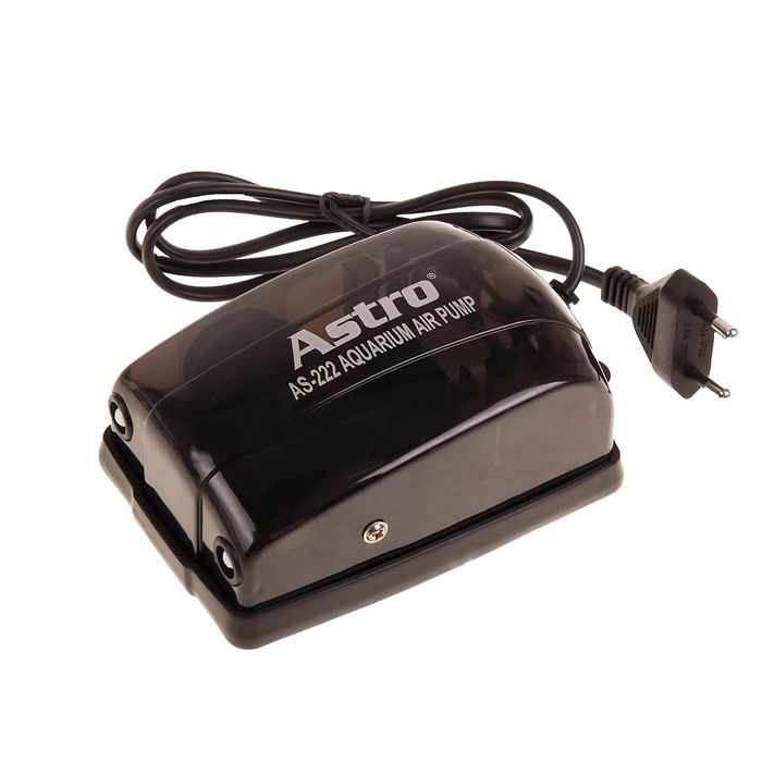 Компрессор для аквариумов KW Astro двухканальный с регулятором, 3 Вт